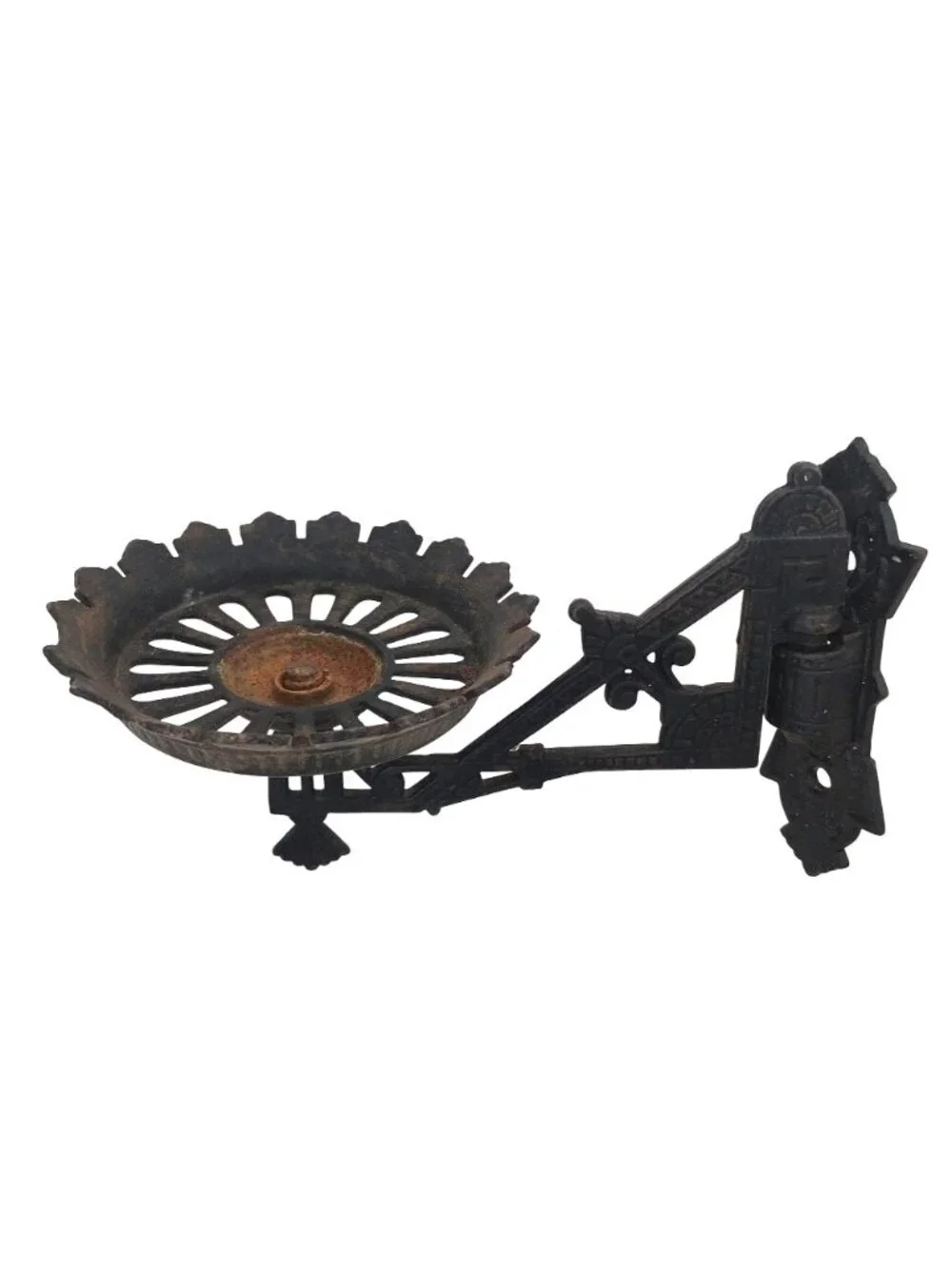 Antique Cast Iron Wall Sconce Candle Oil Lamp Holder Swivel Gothic Ornate